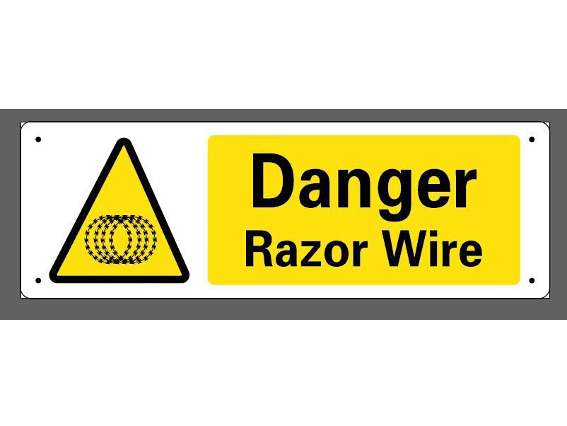 12-advarselsskilt for barbertråd