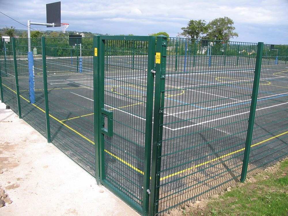 double wire fence application for basketball court 